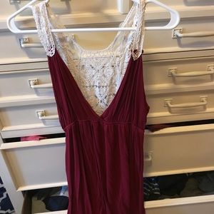 Lace backed tunic shirt